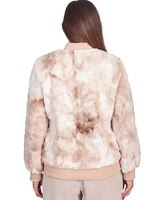 Alfred Dunner® St.Moritz Zip Up Space Dye Fur Jacket thumbnail number 2