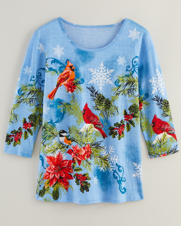 Haband Women’s 3/4-Sleeve Print Artista Knit Top image number 2