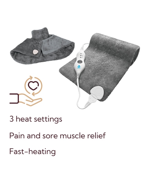 Pursonic Total Comfort Package: Neck & Shoulder Warmer + Electric Heat Pad