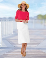 Prima™ Cotton Solid Button-Trim Bateau Tee thumbnail number 2