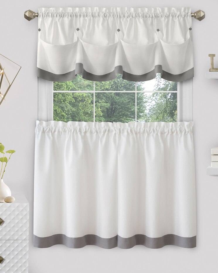 Lana Window Curtain Tier Pair and Valance Set image number 1