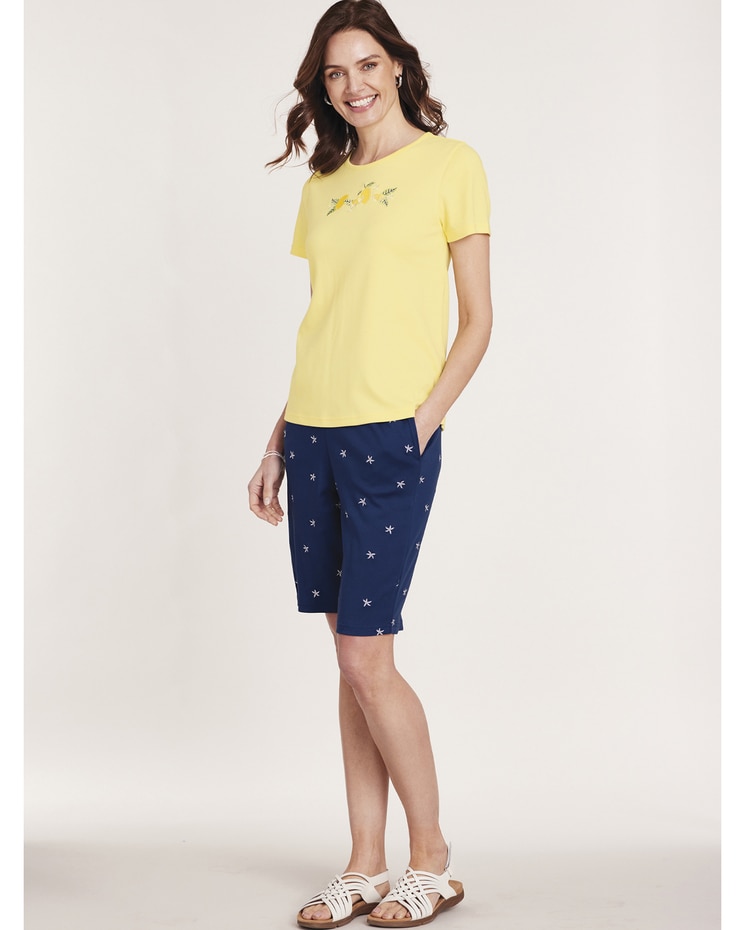 Embroidered Bermuda Shorts Set image number 1