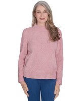 Alfred Dunner® Classics Chenille Diamond Turtleneck Sweater thumbnail number 1