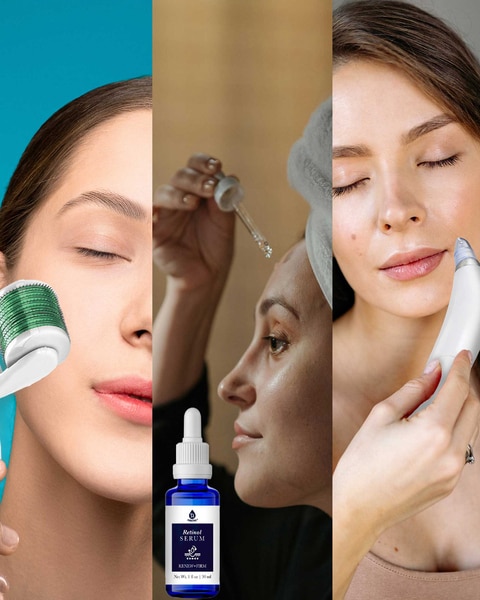 Pursonic Ultimate Rejuvenation Bundle: Micro Needle Derma Roller, Pore Vacuum Blackhead Remover & 3-Pack Anti-Aging Serum Set