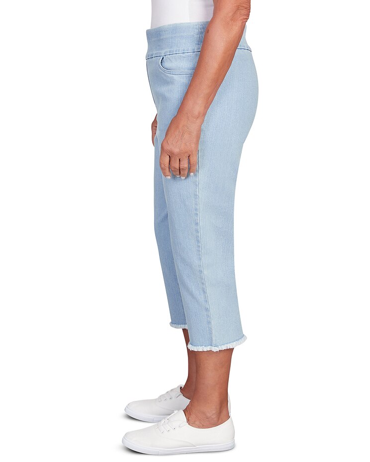 Alfred Dunner® Superstretch Denim Fringe Capri Pant image number 7