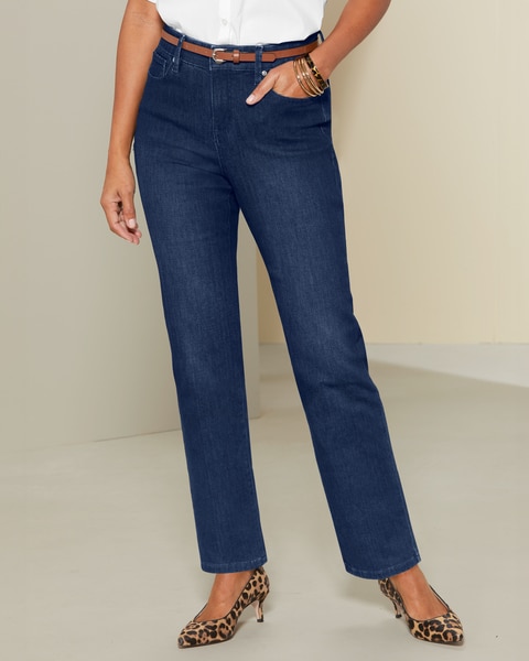 Slimtacular® Dream Jean Zip Front Straight Leg