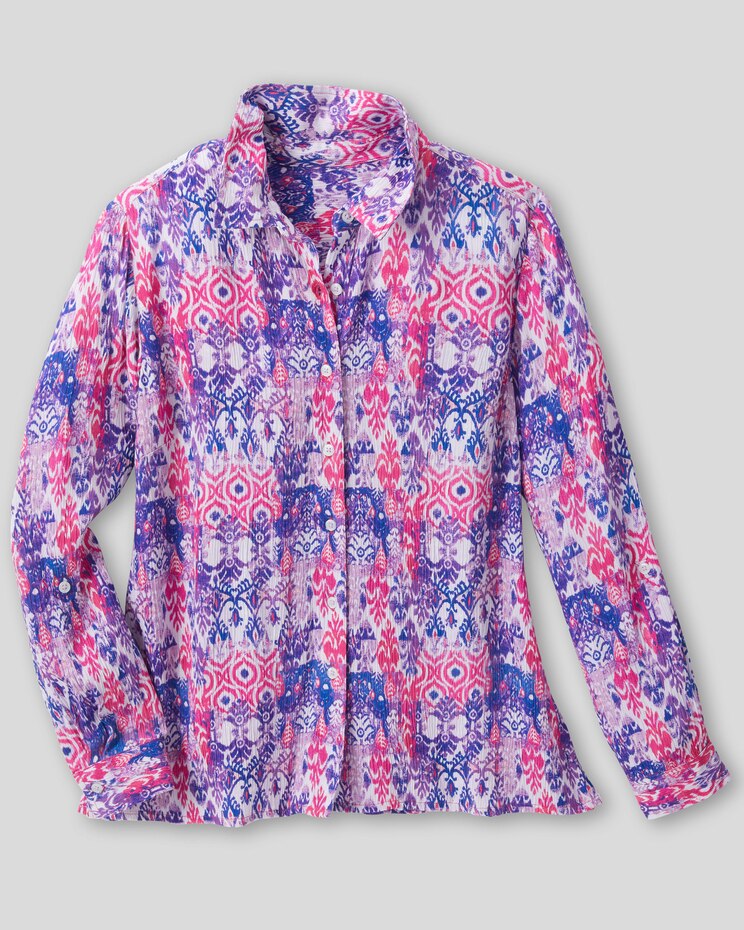 Ikat-Print Crinkle Shirt image number 2