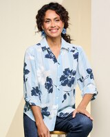 CL Stripe Floral Shirt by Alfred Dunner thumbnail number 2