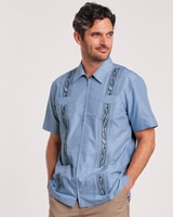 Haband Men’s Zip Front Guayabera Shirt thumbnail number 1