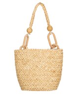 Easy Breezy - Woven Bucket Handbag With Wooden Handle thumbnail number 1