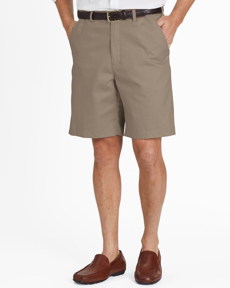JohnBlairFlex Adjust-A-Band Relaxed-Fit Plain-Front Shorts image number 1