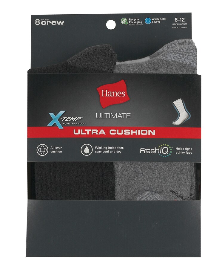 Hanes® Ultra Cushion Crew Socks image number 2
