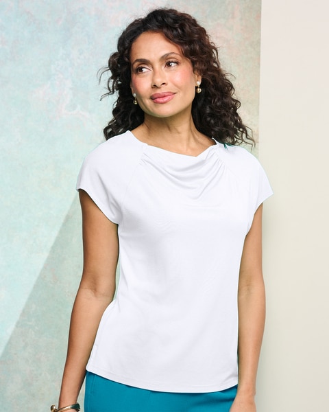 Silky Knit Drape Top