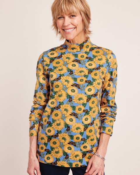 Essential Knit Patterned Mock Top