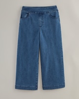 DenimEase™ Flat-Waist Wide Leg Crop Jeans thumbnail number 4