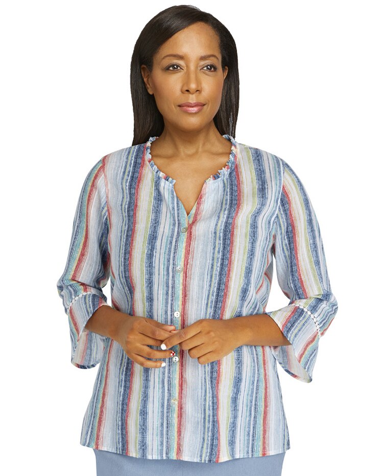Alfred Dunner® Peace Of Mind Ruffle Sleeves Top image number 1