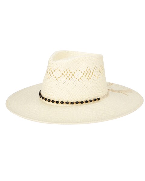 Anytime - Woven Paper Fedora W/ Beaded Band Hat