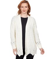 Ruby Rd® Solid Textured Zigzag Hem Open Cardigan thumbnail number 1