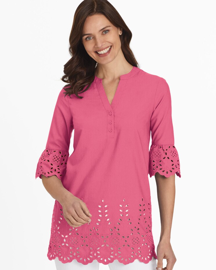 Fiesta Elbow-Sleeve Eyelet Tunic image number 1