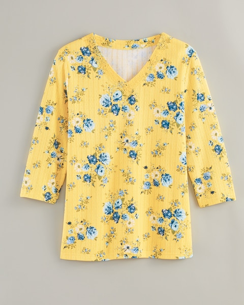 Lace Trim Pointelle Top