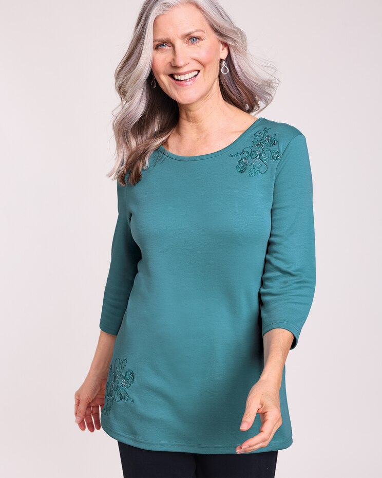 Essential Knit Embroidered Tunic image number 1