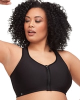 Glamorise Full Figure Plus Size Zip Up Front-Closure Sports Bra Wirefree thumbnail number 1