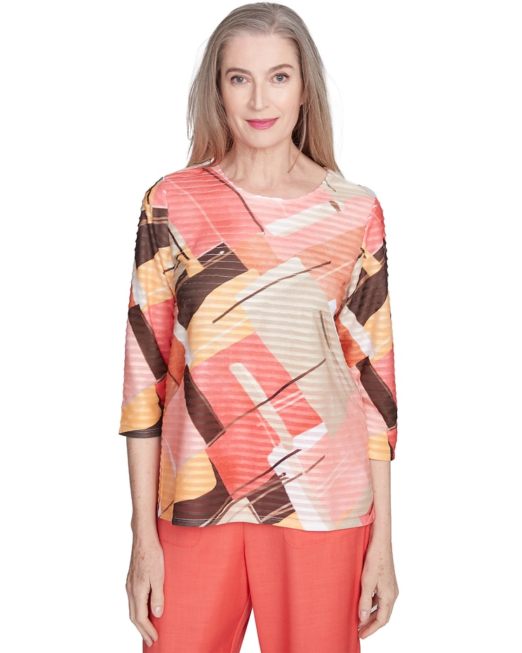 Alfred Dunner® Catalina Island Colorful Patchwork Top image number 1