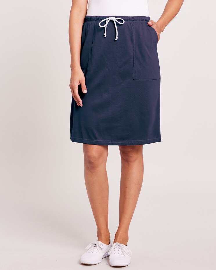 Knit Drawstring Skort image number 1