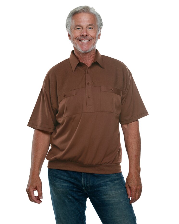 Palmland® Solid Two-Pocket Banded-Bottom Polo image number 1