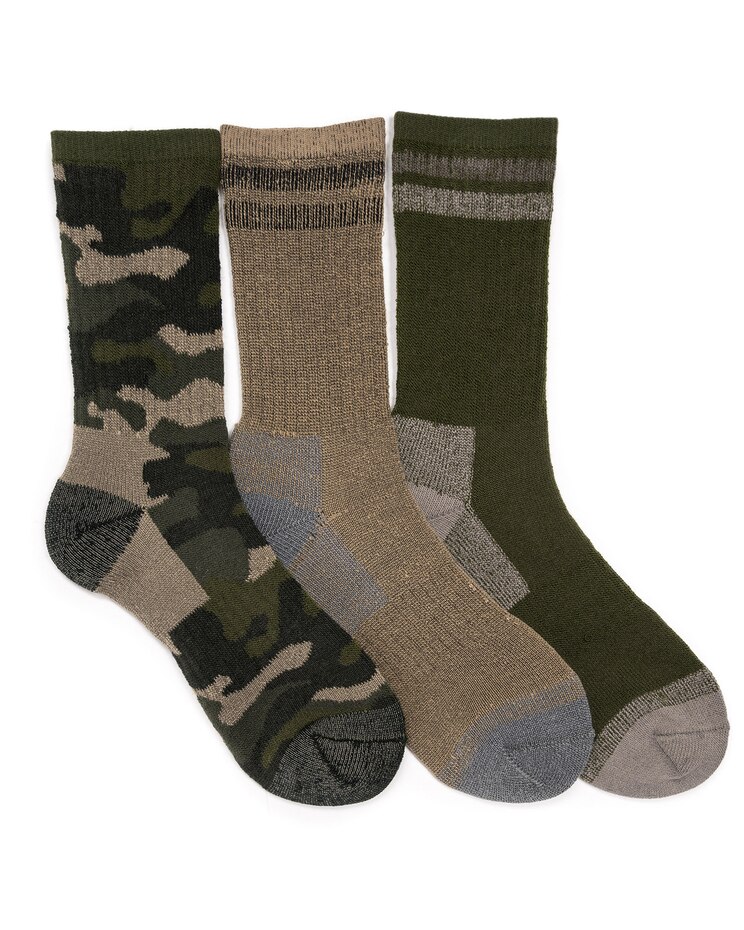 MUK LUKS® 3Pk Crew Heat Retainer Socks image number 1