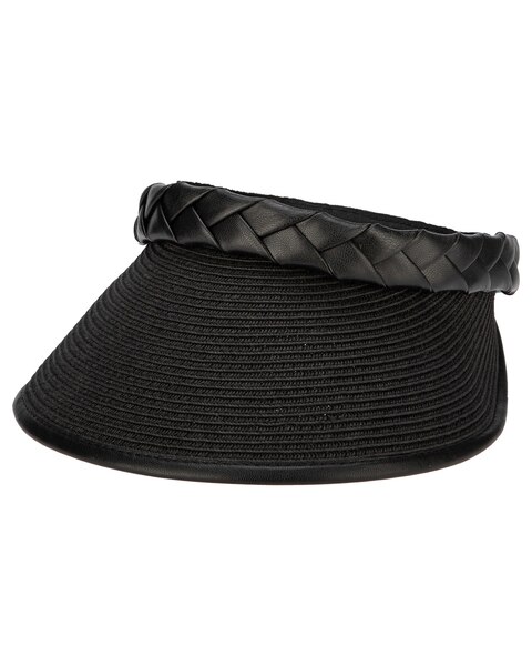 Looker Visor- Ultrabraid Visor With Pu Braided Band Hat