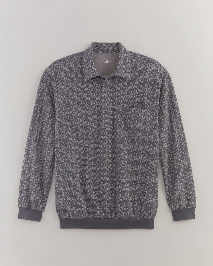 John Blair Long-Sleeve Banded-Bottom Polo image number 1