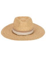 Coastal Sunset - Women's Fine Braid Raffia Fedora With Layered Bands Hat thumbnail number 1