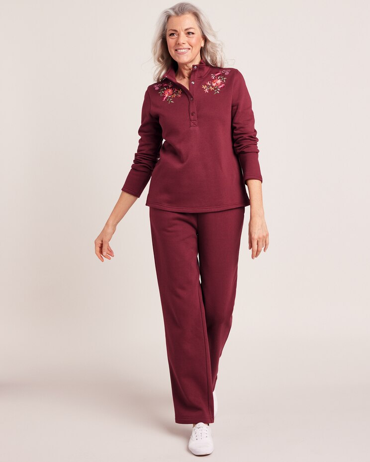 Embroidered Fleece Henley Set image number 1