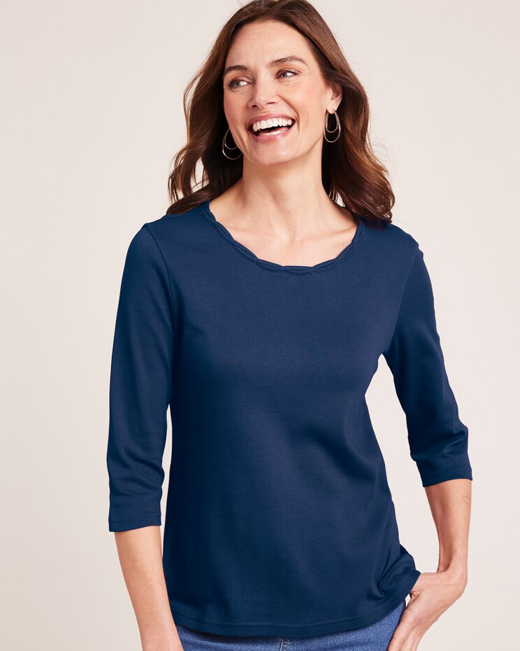 Braid Trim Knit Top image number 1