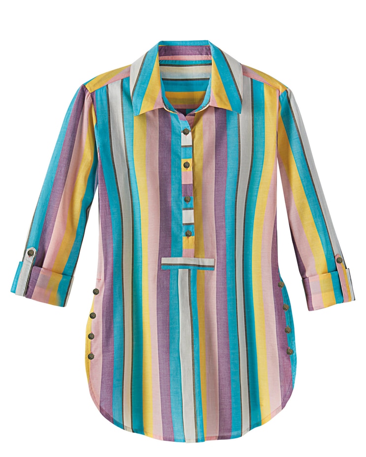Haband Women’s Button Accent Cotton Tunic image number 1