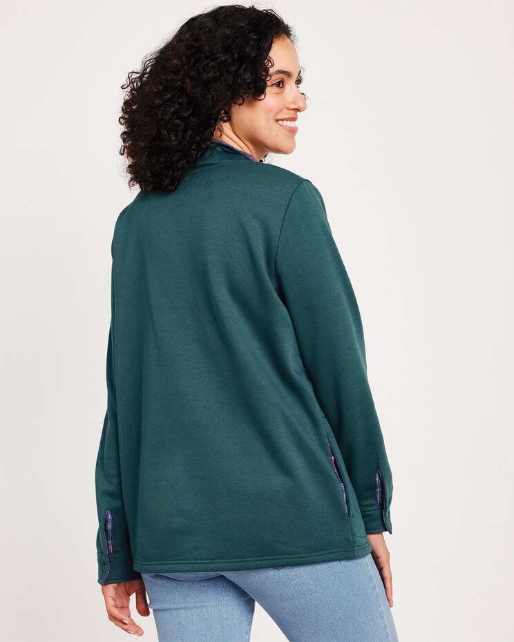 Flannel Trim Fleece Top image number 2