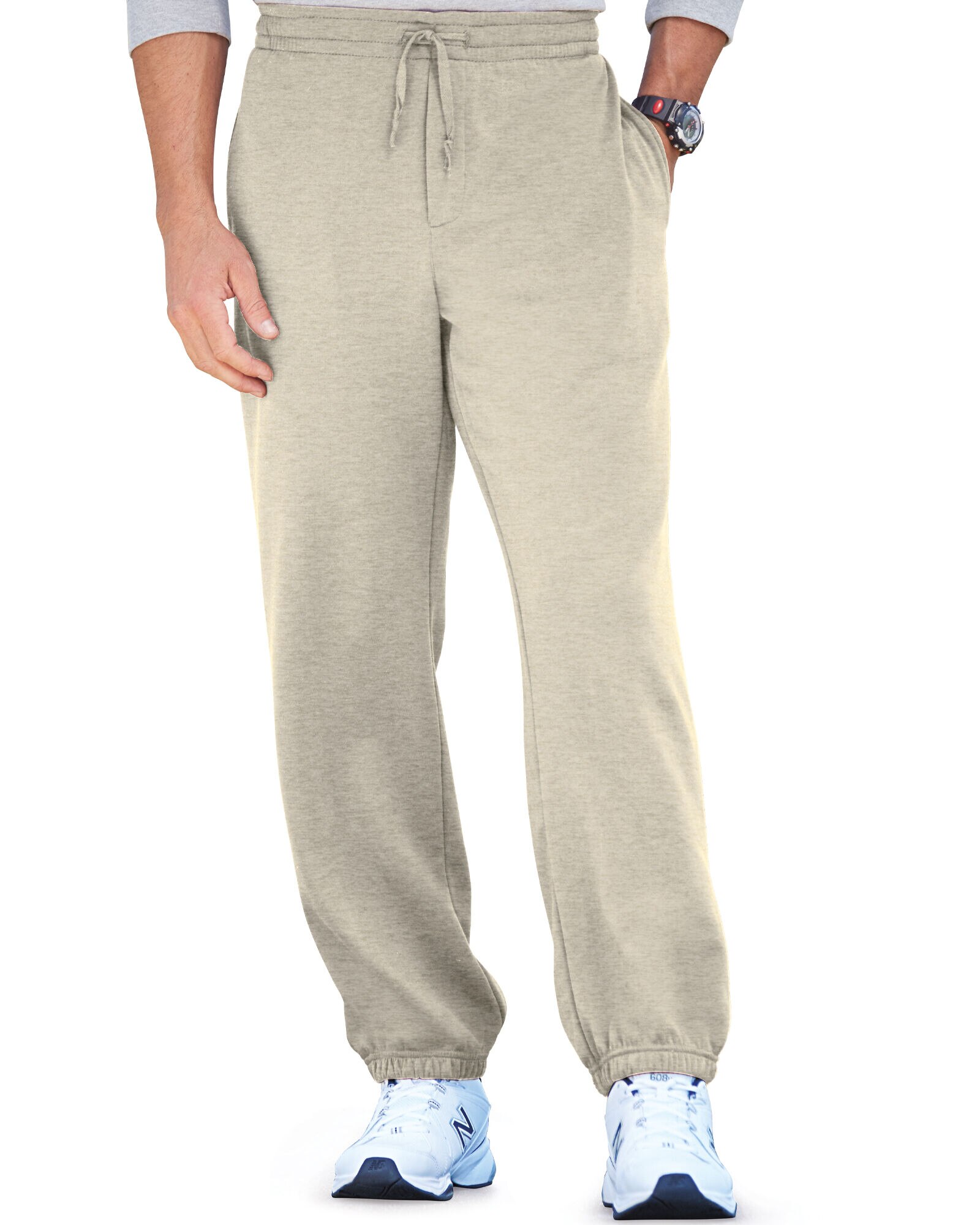 Haband Men s Elastic Cuff Fleece Pants