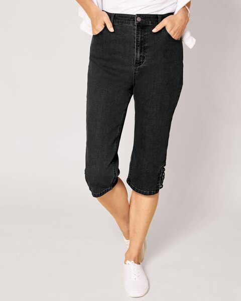 DenimEase™ Back Elastic Criss-Cross Pedal Pushers