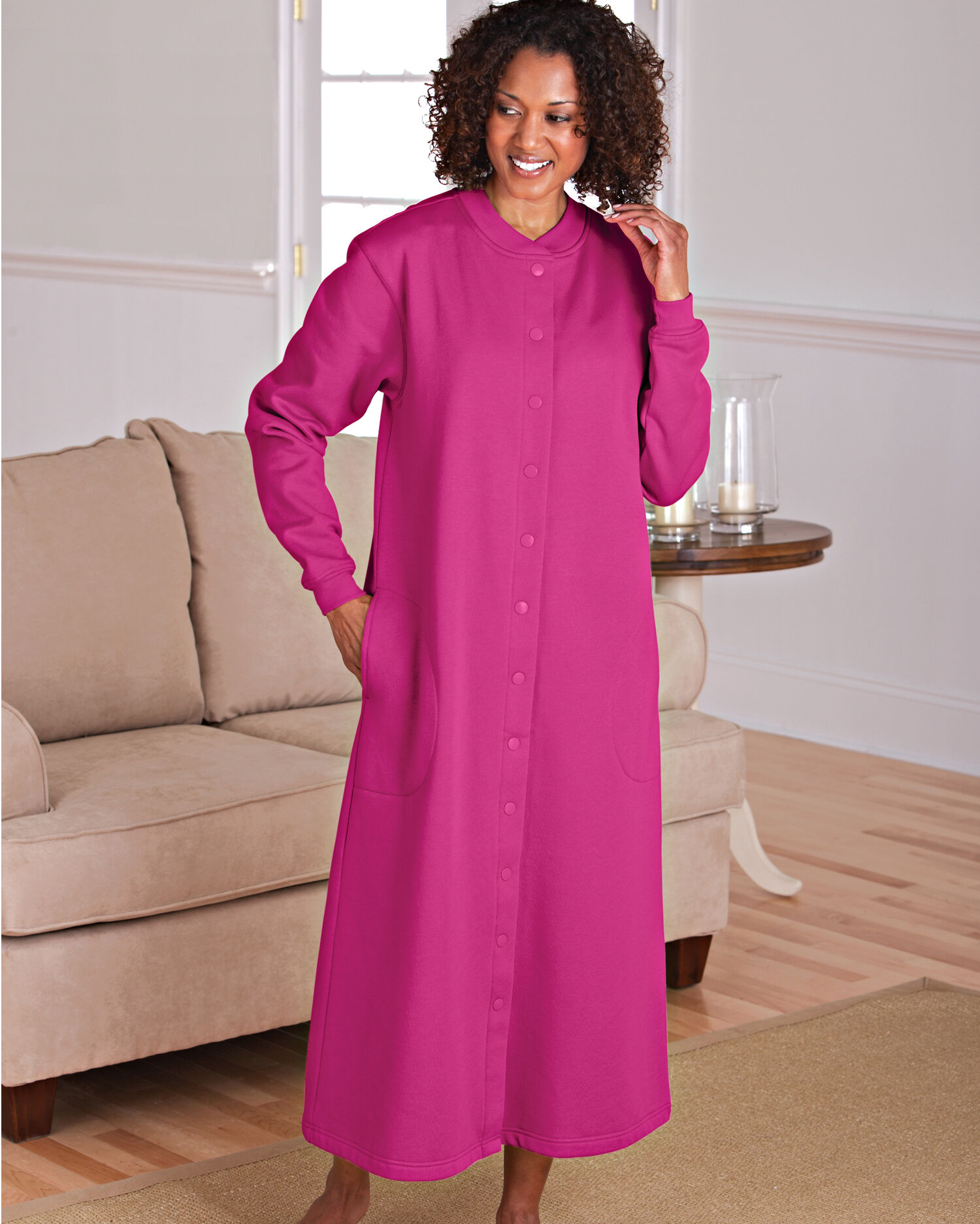 Snap front bathrobes top