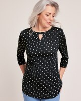 Knit Crepe Blouse thumbnail number 1