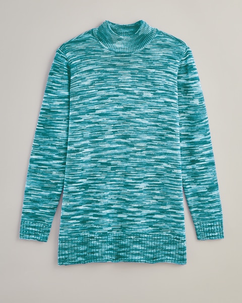 Spaced Dyed Mock Neck Sweater