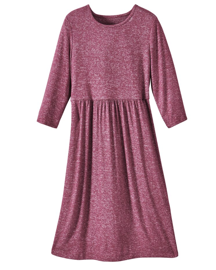 Haband Women’s Marled Hacci Sweater Knit Empire Waist Dress image number 1