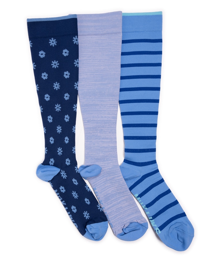 MUK LUKS® Womens 3Pk Nylon Compression 13" Sock image number 1