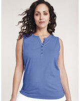 Sleeveless Knit Henley thumbnail number 1