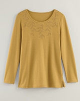 Essential Knit Border Embroidered Top thumbnail number 1