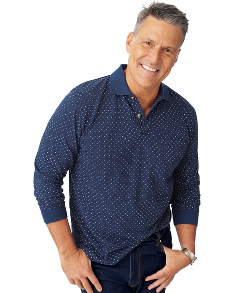 John Blair Long-Sleeve Piqué Polo