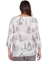 Alfred Dunner® Copenhagen Penguin Field Crew Neck Top thumbnail number 2
