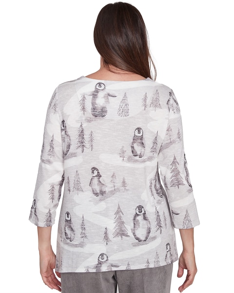 Alfred Dunner® Copenhagen Penguin Field Crew Neck Top