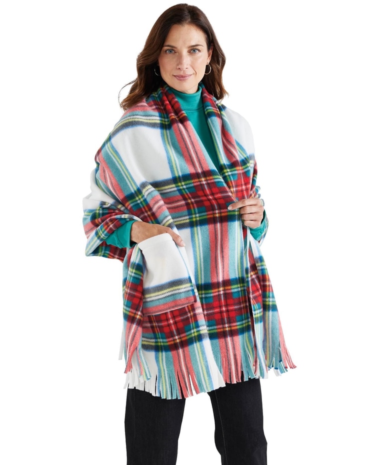 Haband Women's Salon Studio Feather Fleece Shawl image number 1
